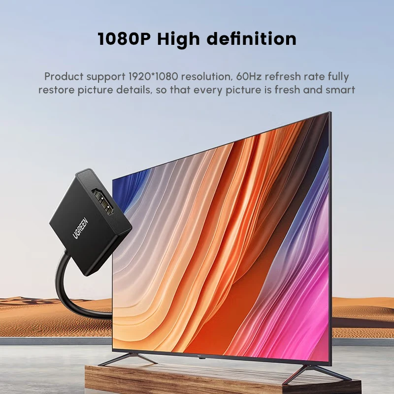 UGREEN HD-MI naar VGA-adapterconnector (vrouw naar mannelijk) met 3,5 mm audio-aansluiting