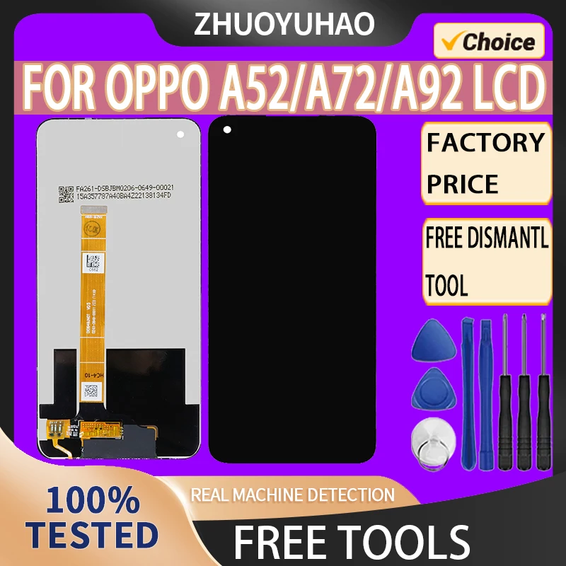 6.5\'\' LCD Display For OPPO A92 LCD Replacement Display Touch Screen  For OPPO A92 A52 A72 LCD Screen Digitizer Assembly