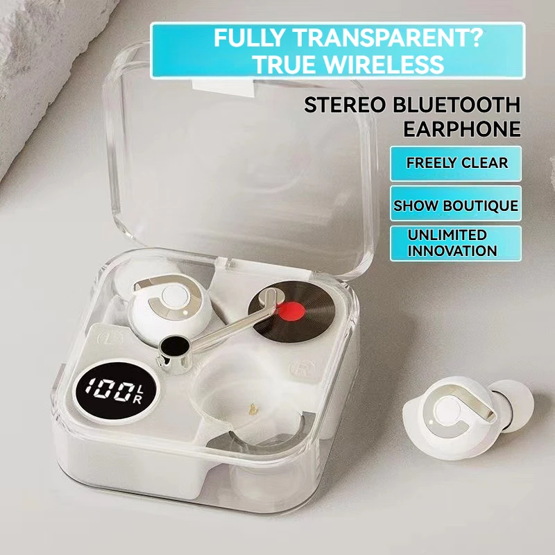 Transparent, Cool, Wireless Bluetooth Earbuds - Black Tech TWS Gaming Headphones for E-sports Enthusiasts