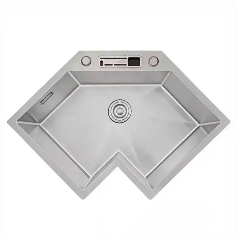 

L-shaped Stainless Steel Corner Kitchen Sinks Nordic Small Apartment Special Washing Sink Large Single Sink Kitchen Accessories