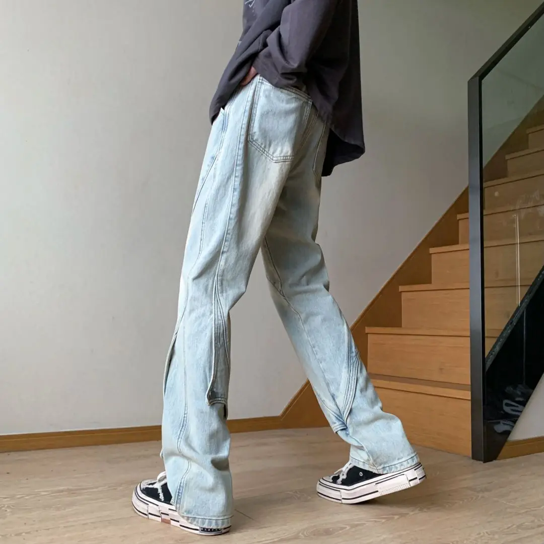 2023 Y2k Streetwear Jeans Men Fashion Baggy Jeans Man Hip Hop Youth Trousers Cross Denim Pants Men Cargo Pants Punk Clothing