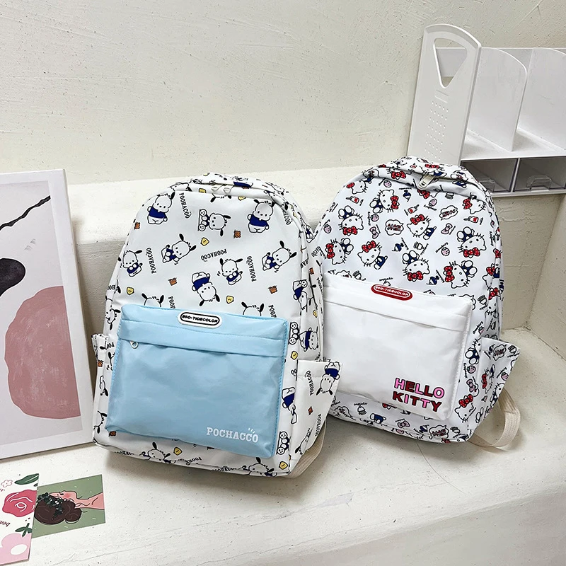 

Cartoon Fashion Sanrio Children Backpack Cute Hello Kitty Pochacco Student Schoolbag Large Capacity Multi Functional Backpack