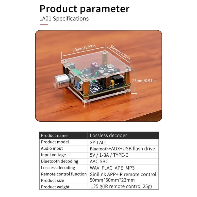 LA01 płyta dekodująca HIFI odtwarzacz muzyczny wzmacniacz głośnomówiący 5.2 bezprzewodowe dekodowanie modułu radiowego odtwarzanie muzyki obsługa USB