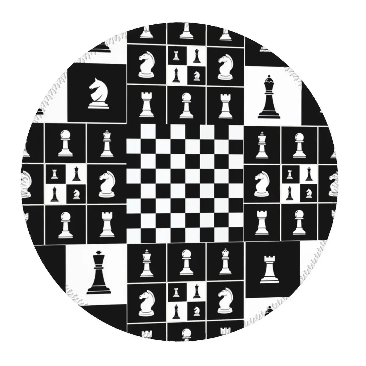 Chess Pieces On Board Chessboard Round Mouse Pad Computer Keyboard Mouse Mat Gamer Laptop Desk Mat Office Table Mats
