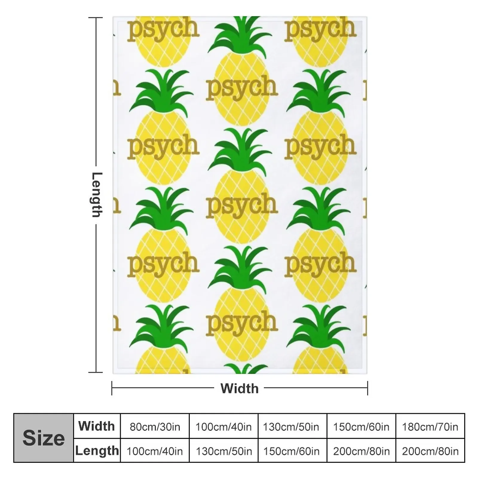 Psych Pineapple Throw Blanket Travel warm for winter Blankets Sofas Of Decoration Blankets