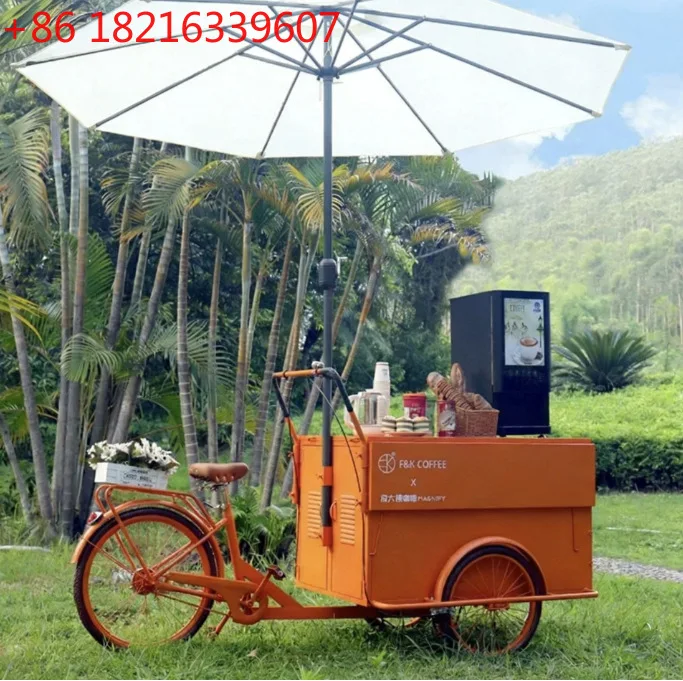 YAO upside down donkey stall snack food truck tricycle mobile night market cart wrought iron outdoor