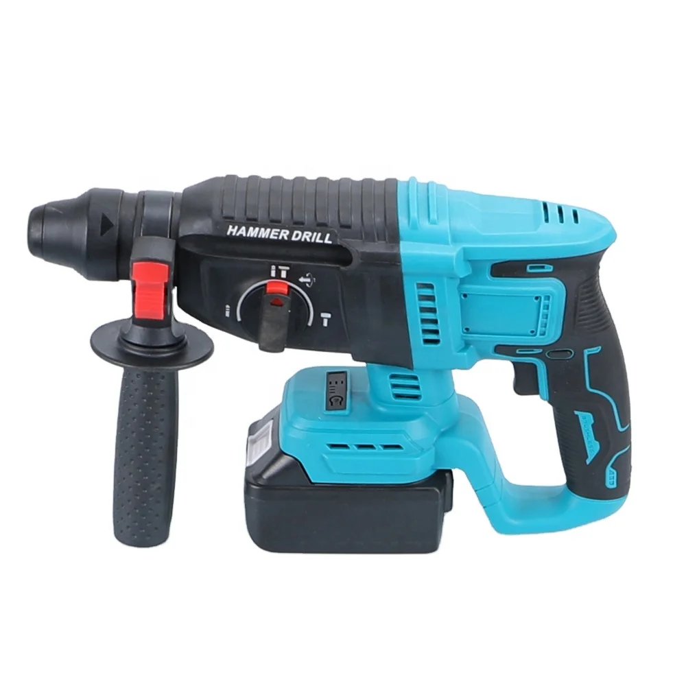 Factory Two 20V Li-ion Batteries Cordless Rotary Hammer Drill Heavy Duty Brushless 26mm Demolition Hammer Kit Industrial DIY