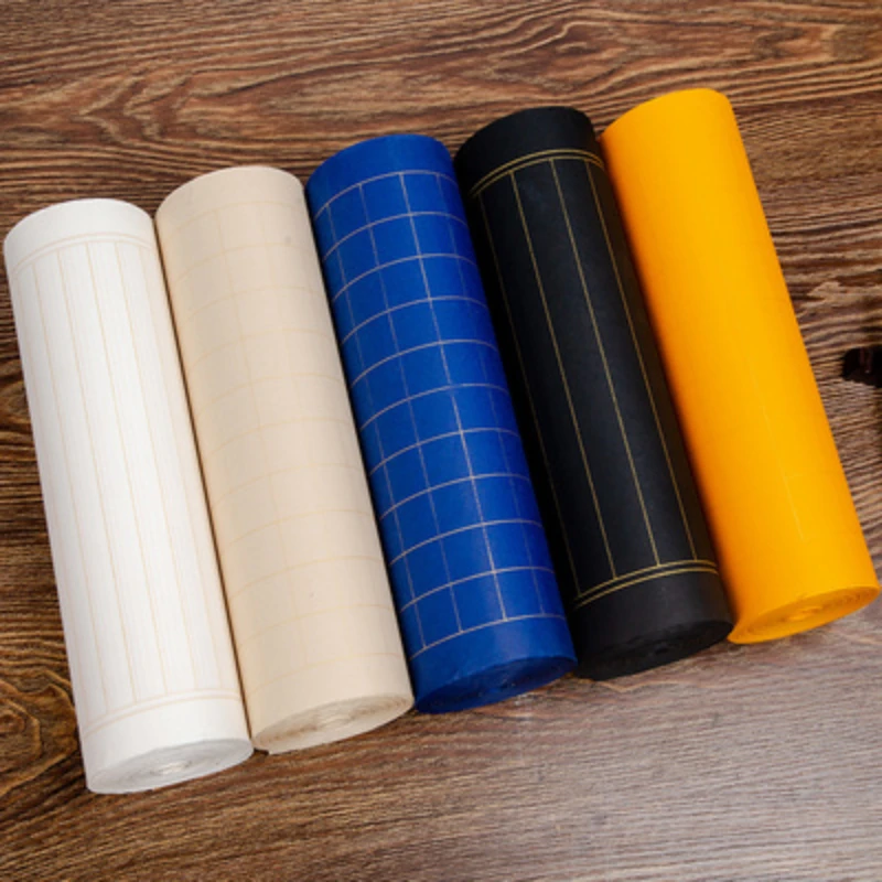 

Xuan Paper Long Roll Square Grids Half Ripe Rice Paper Calligraphie Vertical Grids Writing Scriptures Raw Xuan Paper Papel Arroz