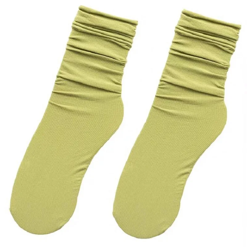 CHAOZHU-calcetines largos de colores aleatorios para mujer, medias finas de moda, mezcla de colores, sueltos, para estudiantes, primavera y verano,