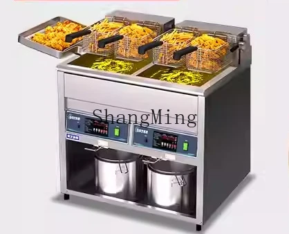 ZYY หม้อทอดไฟฟ้าเชิงพาณิชย์หม้อทอดควบคุมอุณหภูมิอัตโนมัติกระบอกคู่ความจุขนาดใหญ่แนวตั้ง