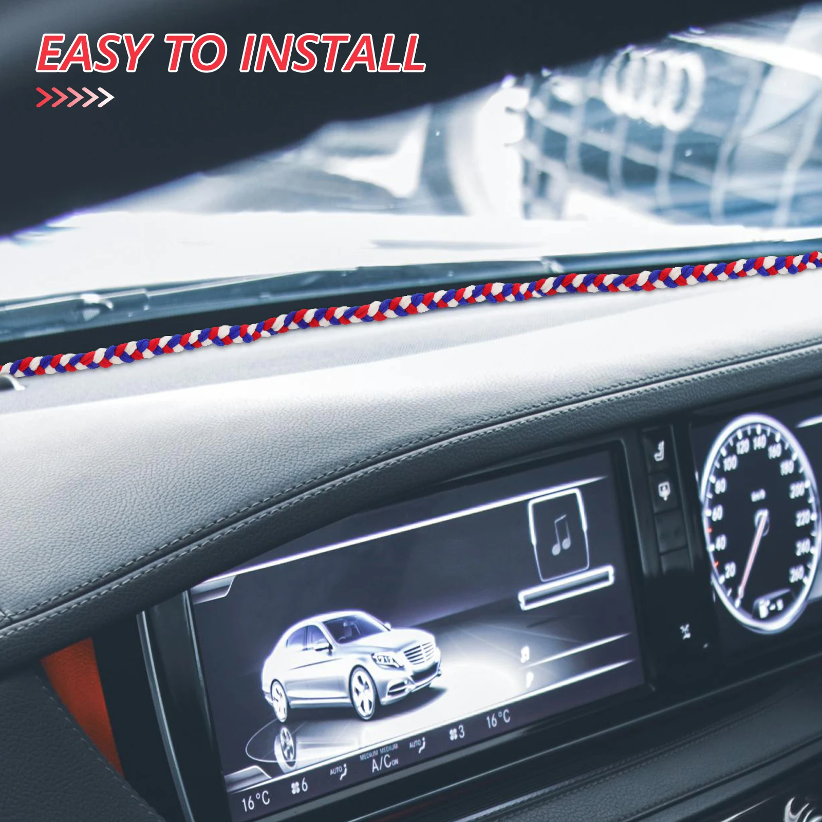 

High Density Absorbent Rope for Window Tinting Car Dashboard Protection Water Absorbing Braided Rope Windshield Glass Gap Seal