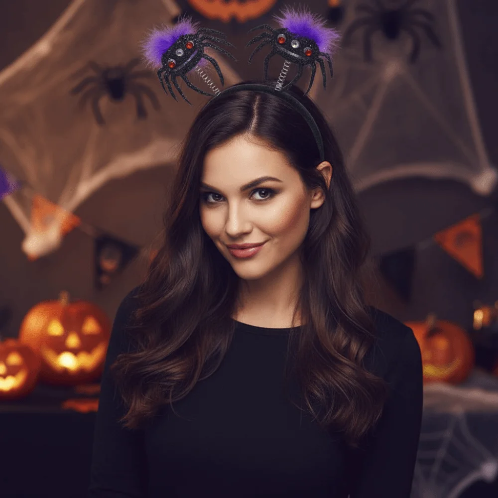 Pumpkin Halloween Pumpkin Headband Spider Ghost Vegetables Halloween Party Hair Hoop Creative Photo Prop