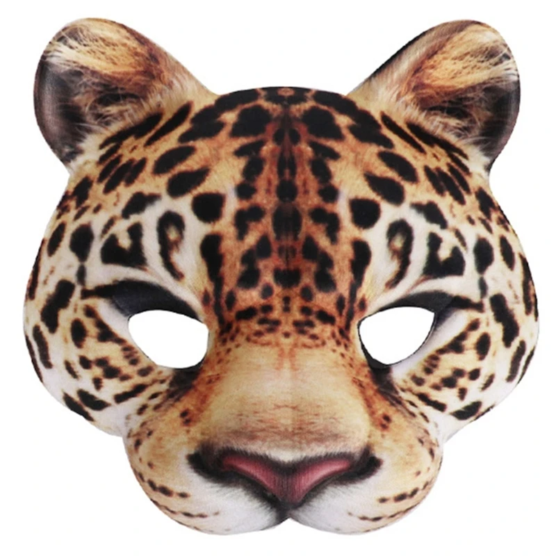 Leopard Mask Halloween Half Face Funny Mask Carniva Mask Masquerad Dress Up