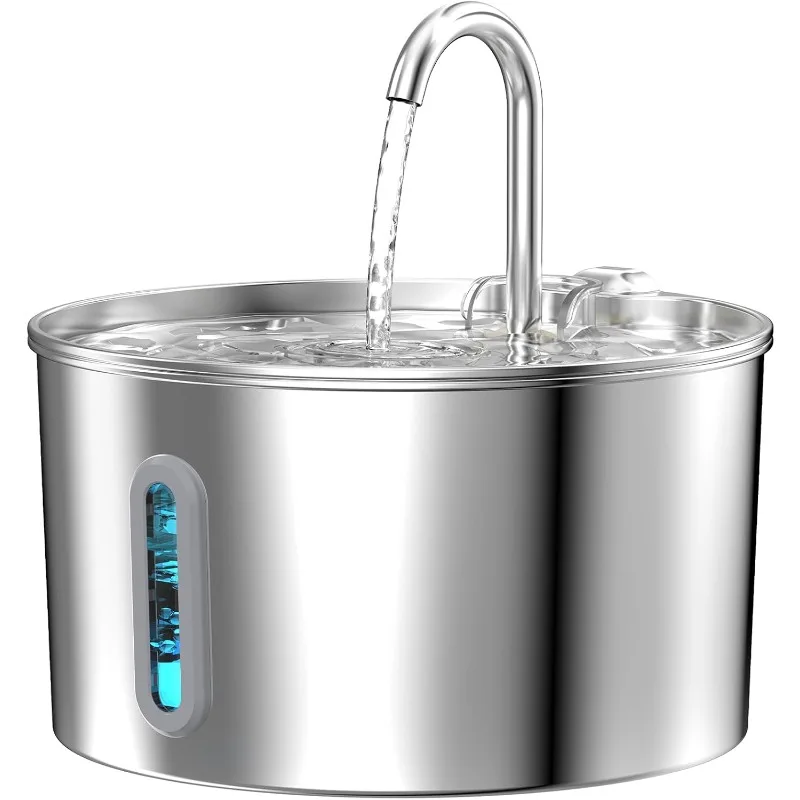 

Cat Water Fountain Stainless Steel: Cat Fountain for Drinking - Automatic Pet Water Fountain for Cats Inside - 74oz/2.2L Dog