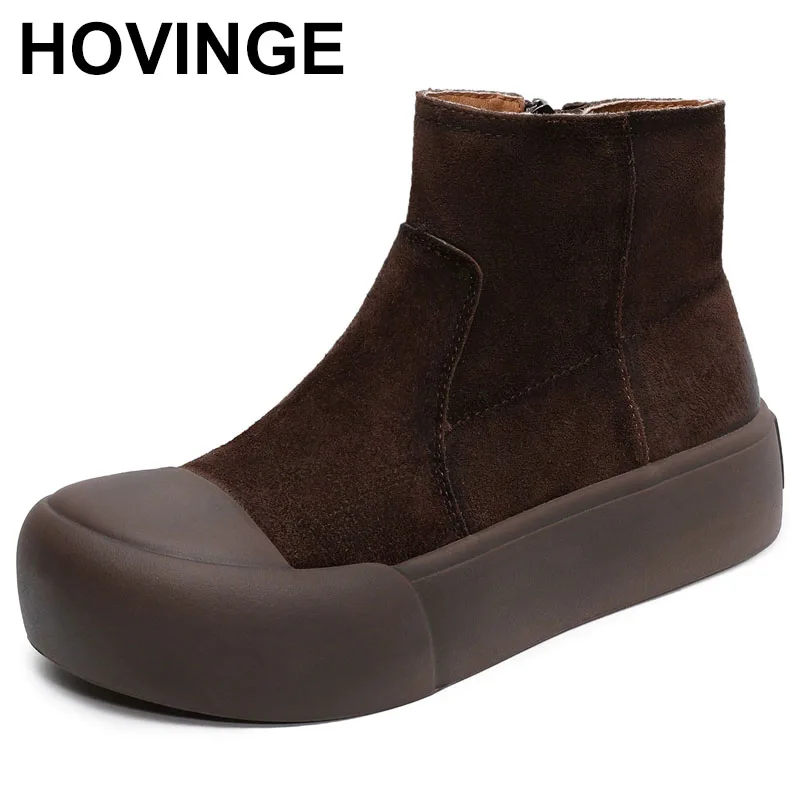 

Женские замшевые ботильоны из коровьей кожи 4 см на танкетке, британские этнические весенние ботильоны до колена, осенние туфли на плоской подошве на массивном каблуке