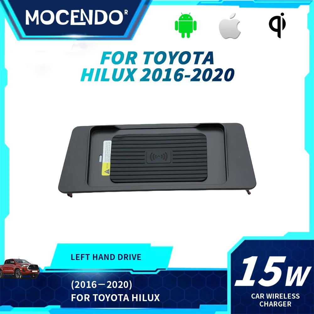 

Wireless Charger for Toyota Hilux 2016-2020 LHD 15W Fast Charging QI Holder Panel Mobile Phone Car Charger Plate