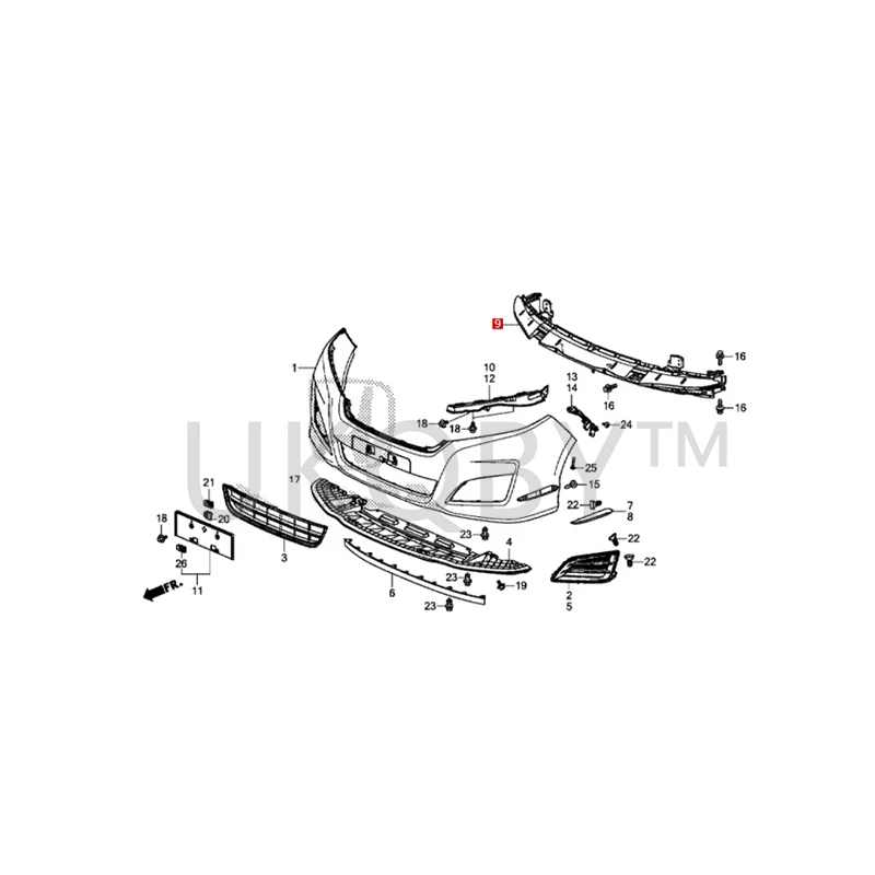 71130TAEH00ZZ Suitable for Ho nd a Elysion Front bumper frame bumper crossbeam