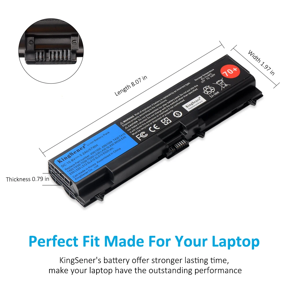 KingSener Korea Cell Battery for Lenovo ThinkPad T430 T430I T530 T530I W530 SL430 SL530 L430 L530 45N1104 45N1105 45N1013
