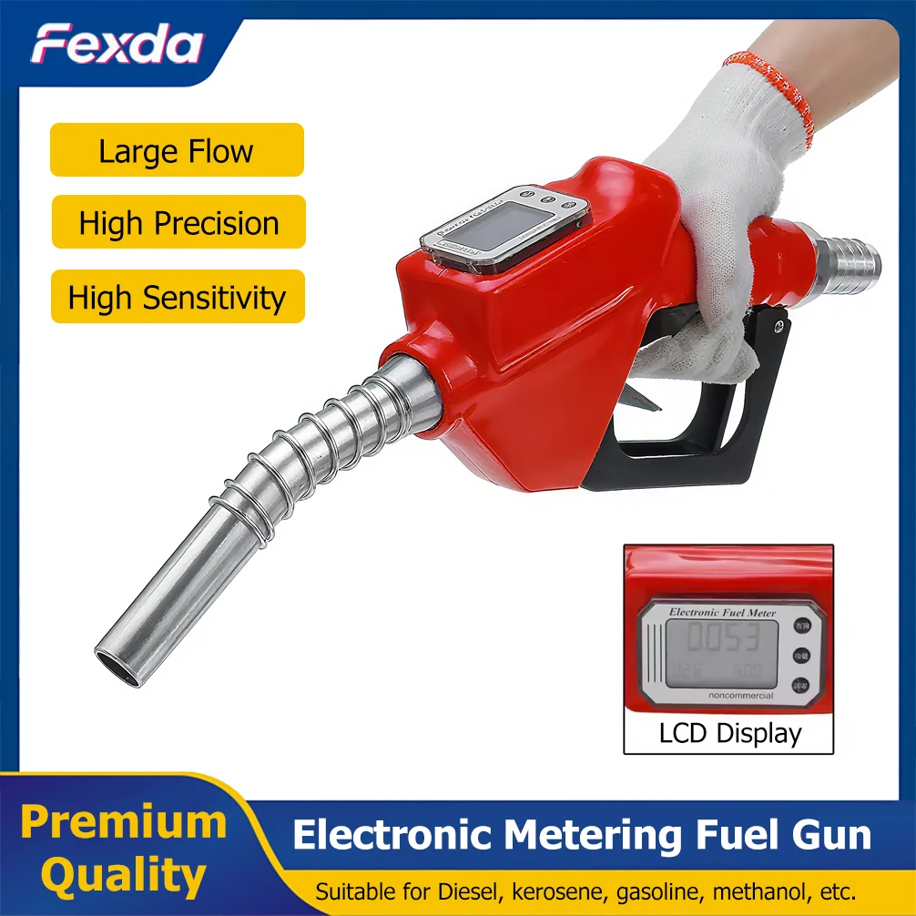 

Digital Fuel Gun with Flow Meter High Precision Oil Dispensing Tool LCD Display Oil Delivery Guns Nozzles for Kerosene Gasolines
