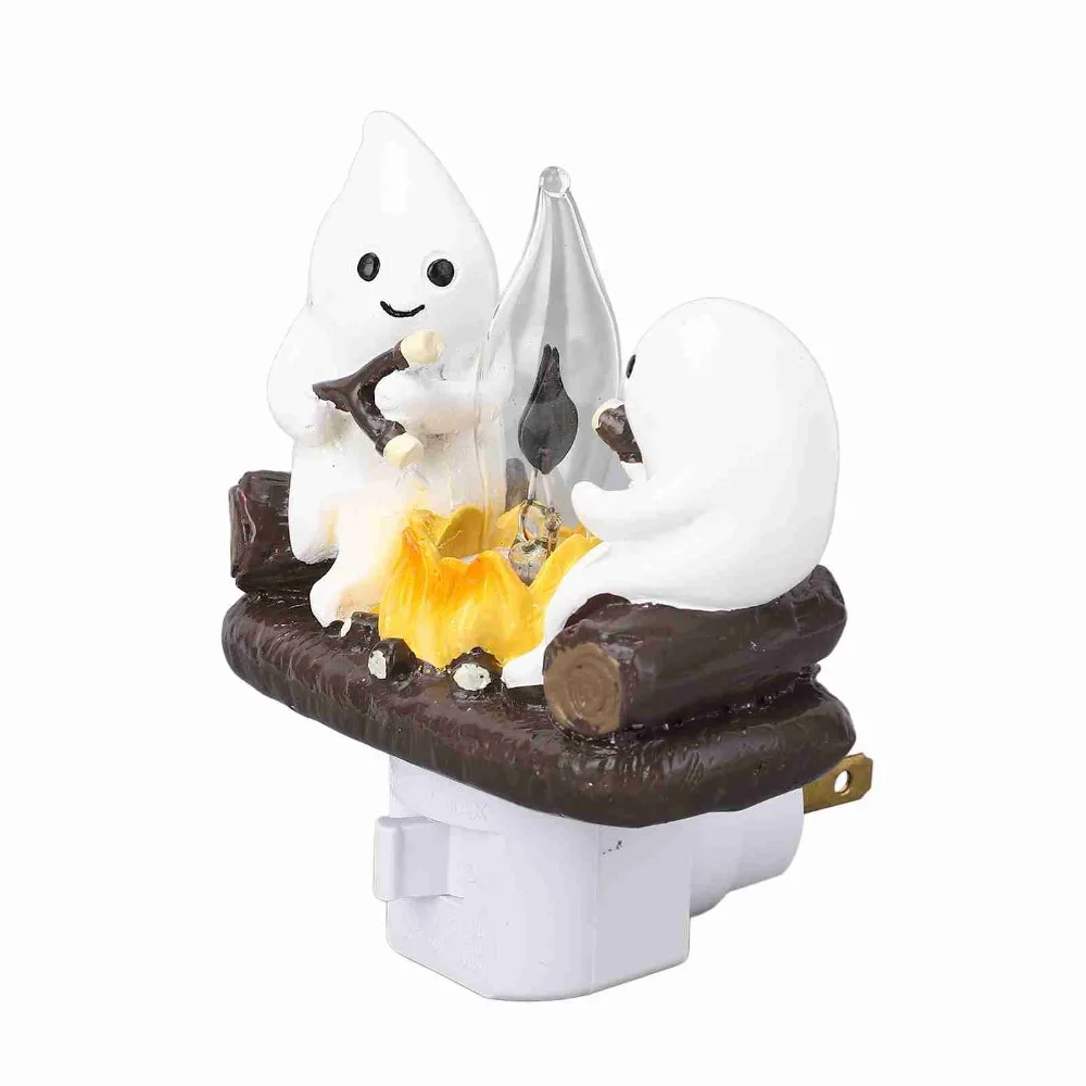 Ghost Campfire Flickering Nightlight LED US Plug Campfire Ghost Night Light 110V Holiday Lights Flickering Flame Lamp Home Decor