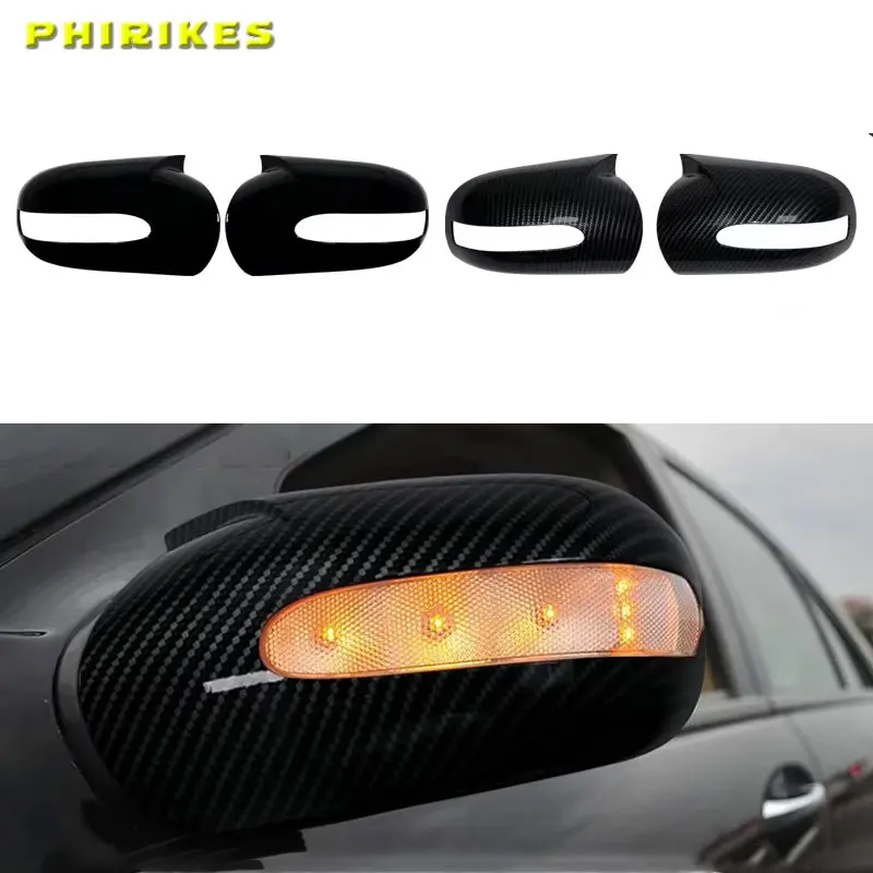 Side Mirror Cap Covers For Mercedes-Benz E,C-Class W211 W203 2001-2007 Black Replace Car Accessories