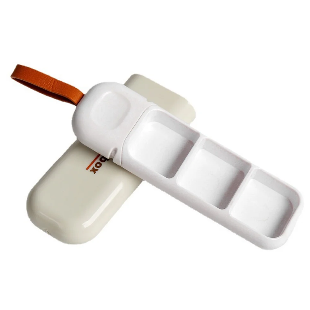 Portable Pill Box Good Texture High Quality Abs Material Off White Home Supplies Take The Box With You No Smell Grey