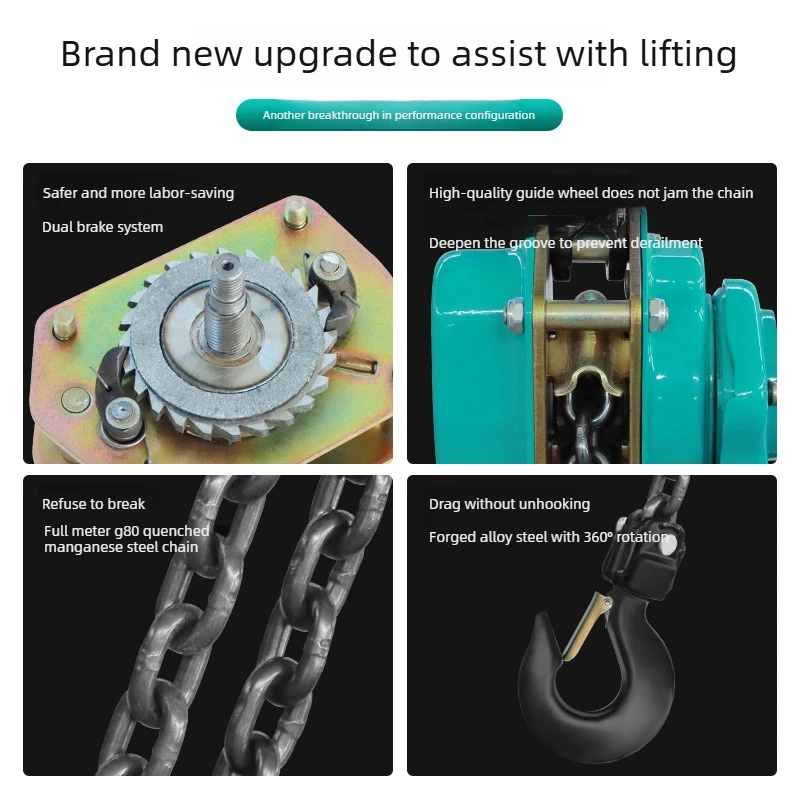 75 Ton 1.5 Ton Manual Hand Lever Hoist Lifting Chain Block Hand Operated Pulling Winch Portable Manual Lifting Tensioner Hoist - view 2
