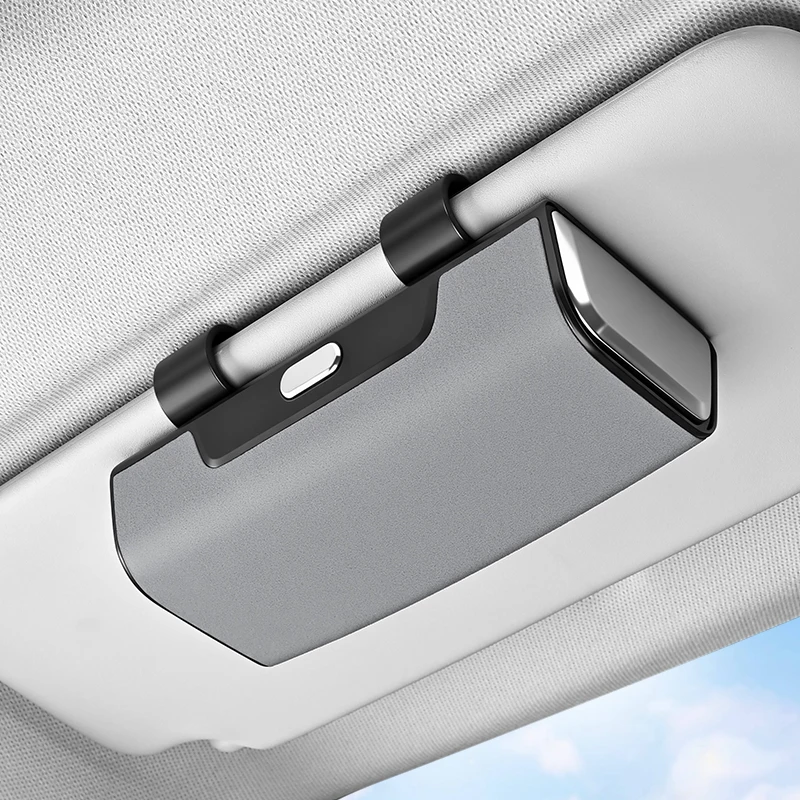 

1pc Car Visor Sunglasses Car Glasses Case Glasses Holder Clip Box Internal Scratch Resistant Shock-proof Eyeglasses Storage Case