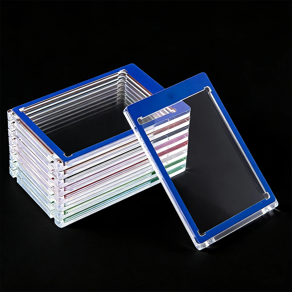 

10x Magnetic Card Holders 35pt One-Touch-U-V Protection Hard Plastic Case for Trading Cards Baseball Card Glossy HD Clear
