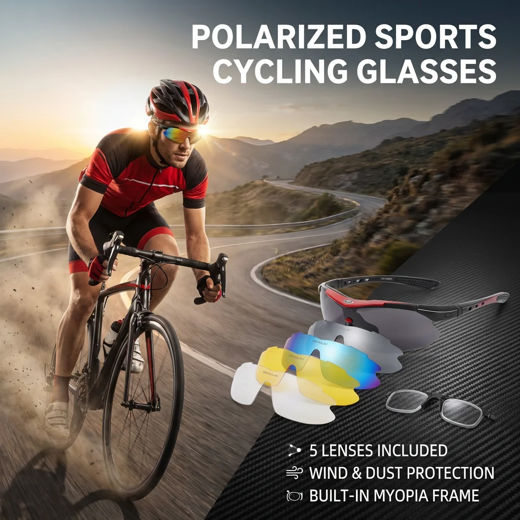 

Day and Night Polarized Cycling Glasses, Color-changing Sets, Myopia, Outdoor Windproof Sand Road Bike, Running Sports Glasses