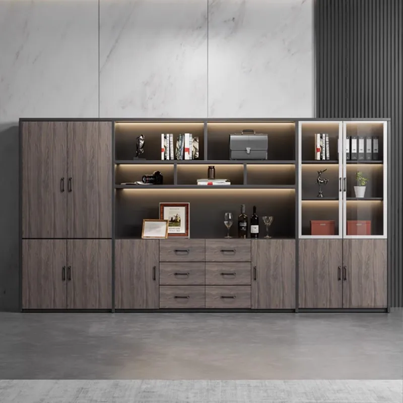 Display Glass Filing Cabinet Italian Open Modern Compact Office Cupboards Vertical Drawers Comodas Con Cajones Storage Furniture