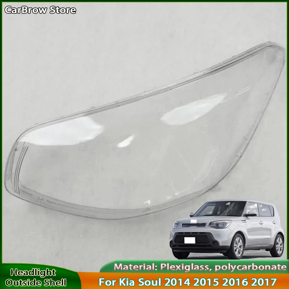 

For Kia Soul 2014 2015 2016 2017 Headlamp CoverTransparent Mask Headlight Shell Lens Plexiglass Replace Original Lampshade