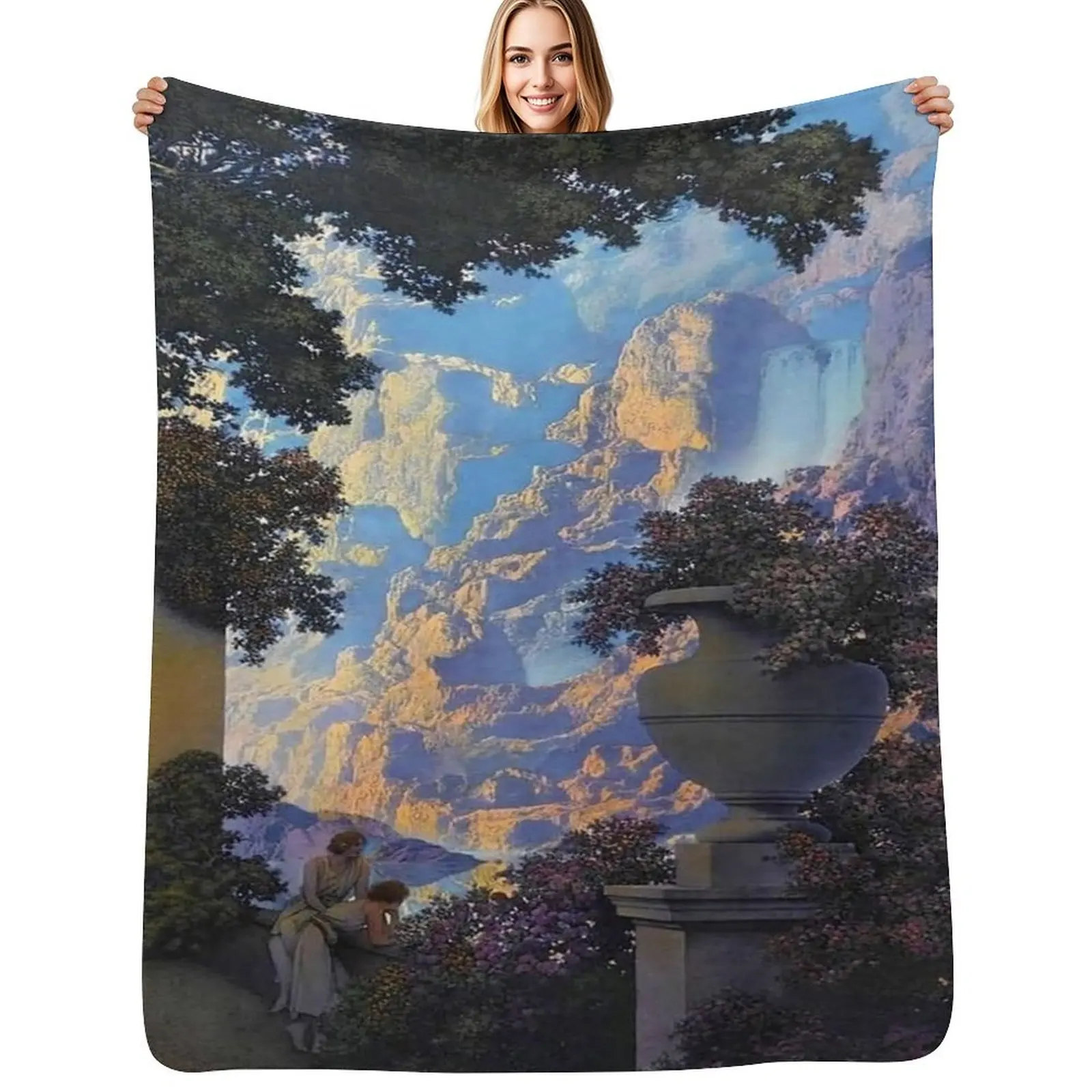 

Sunrise (1933) - Maxfield Parrish Throw Blanket Outdoor Soft Blanket for Picnic Beach Camping