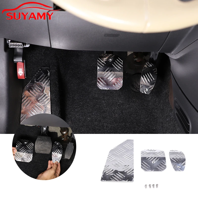 

3Pcs/set Aluminum Alloy Car Accelerator Pedal Scratch Resistant Iron Plate Cover For 2010-2015 Fiat 500 Interior Accessories