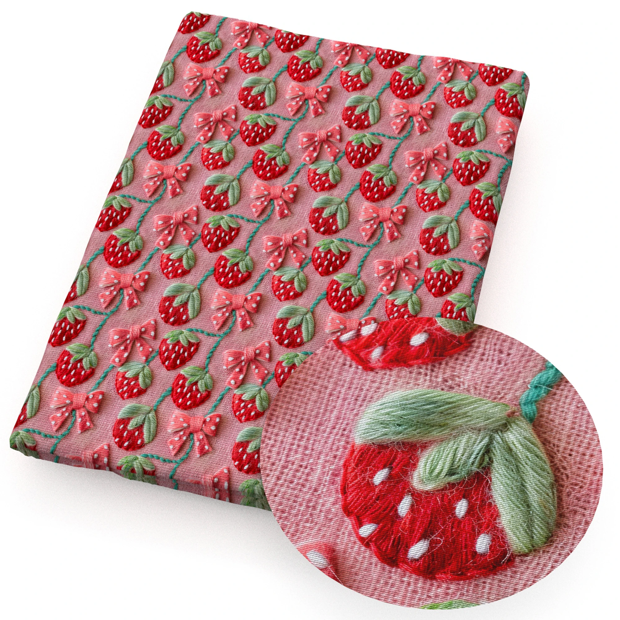 

50*145cm 3D Style Print Santa Strawberry Pure Cotton Fabric Tissue Sewing Quilting Pre-cut Needlework DIY Handmade Curtain