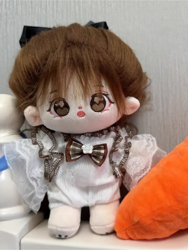 Boneca de algodão kawaii 20cm, boneca nua, roupas de bebê com bolsa mensageiro, brinquedos de pelúcia, meninas, bonecas de pano, coleção de presente