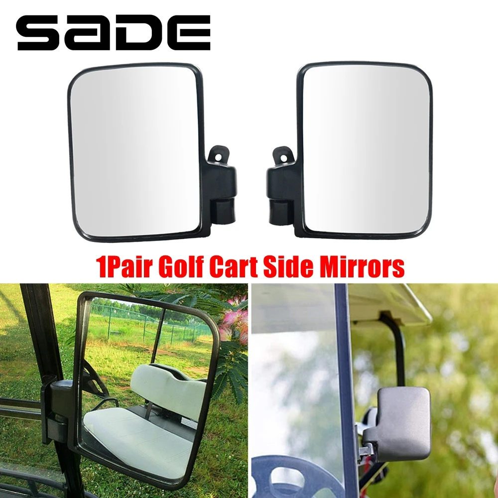 1Pair Golf Cart Side Mirrors Universal Folding Rearview Mirror For Ezgo Club Car Yamaha Star Zone Carts Replacement Accessories