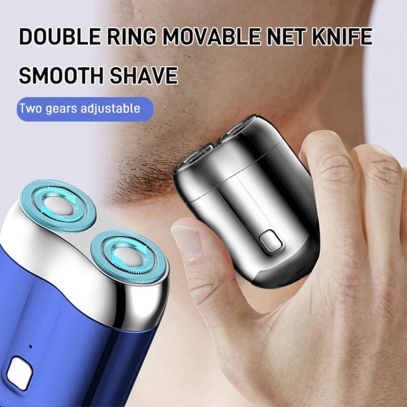 USB charging shaving Mini Portable Electric Shave Razor Beard Trimmer Shaver Double Head Men's Beard Razor Waterproof