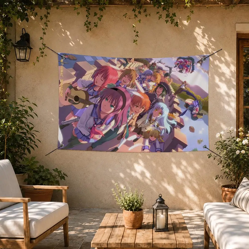 Anime Angel Beats! Flags Room Bedroom Home Outdoor Wall Hanging Concert Printed Background Decoration Art Banne