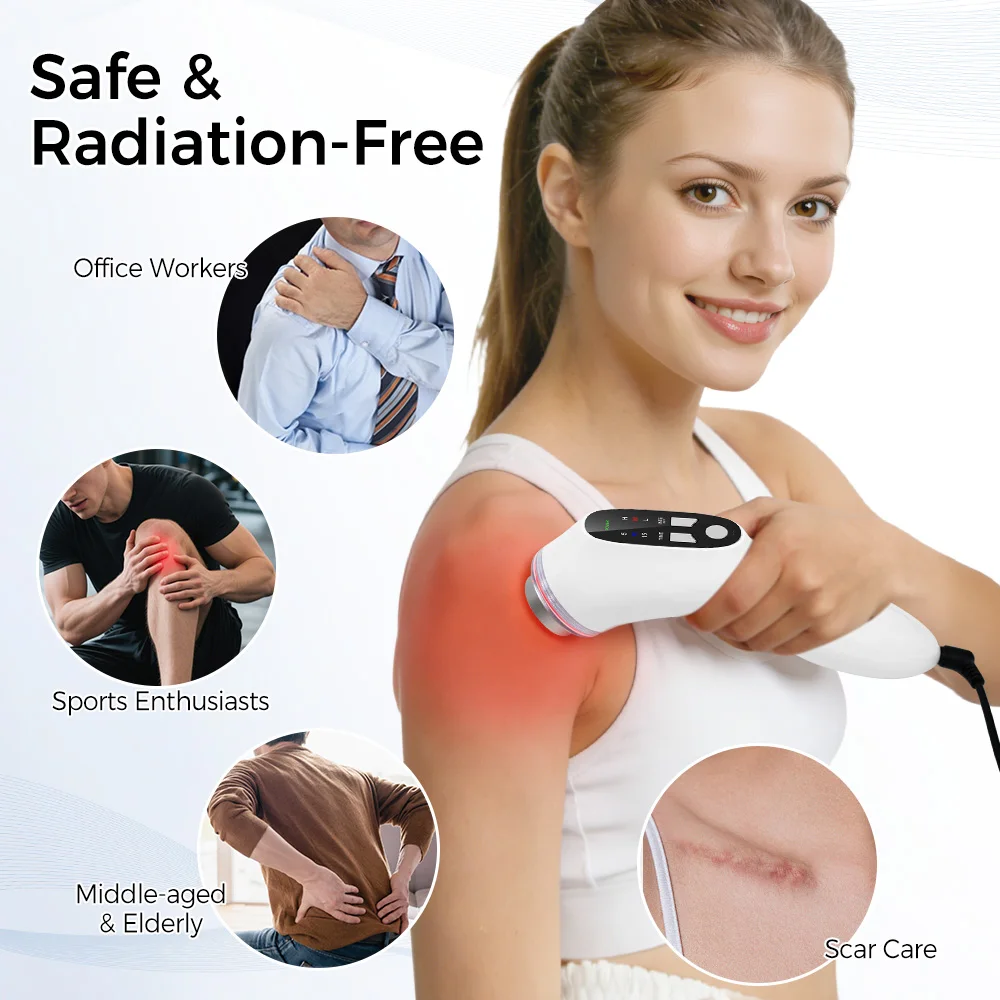 Dual Frequency Ultrasonic Massager 1MHz 3MHz Body Therapy Device Heat Compress Muscle Relaxation Pain Relief Home Beauty Care To view 4