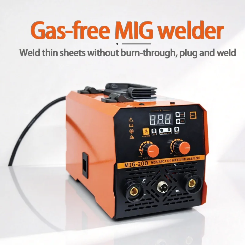 MIG-200 Gas-Free MIG Welder,Dual-Use for Industrial & Household,Portable Small Metal Welding Machine, Ideal for Auto Repair DIY