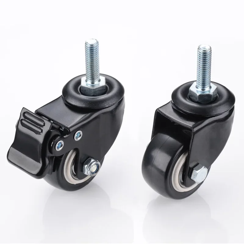 Furniture Caster 1.5 inch 40mm 360 Rotatable Heavy Duty 50kg Screw Swivel Castor Wheels Trolley Rubber Brake Protective