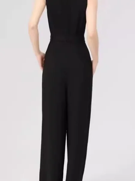 Ele pantalones de una pieza de cintura alta para mujer Svel Design Sensation Otoño Invierno nuevos pantalones de pierna ancha para ir al trabajo Sle