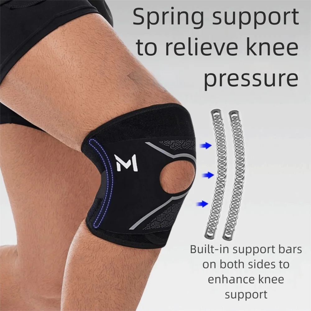 Professional Neoprene Spring Knee Support Brace Black Breathable Kneepad Sportswear Comfortable Knee Protector Fitness Running
