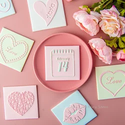 New Valentine's Day Love Heart Fondant Cookie Embossing Mold Cartoon Lip Confession Love Letter Cookie Cake Mold DIY Baking Tool