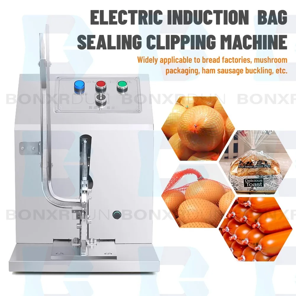 Automatic Buttoning Machine Plastic Bag Tying Electric Sausage Clipper 110/220V