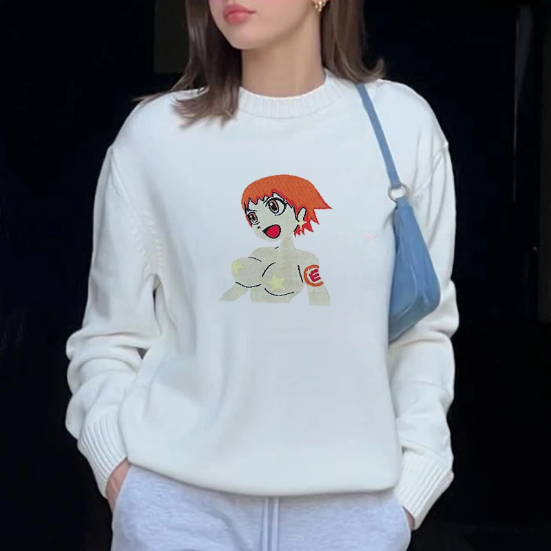 

Autumn And Winter New Women Casual Knitted Sweater O-neck Long Sleeve Pullover Goth Vintage Harajuku Oversized Fashion Sweaters