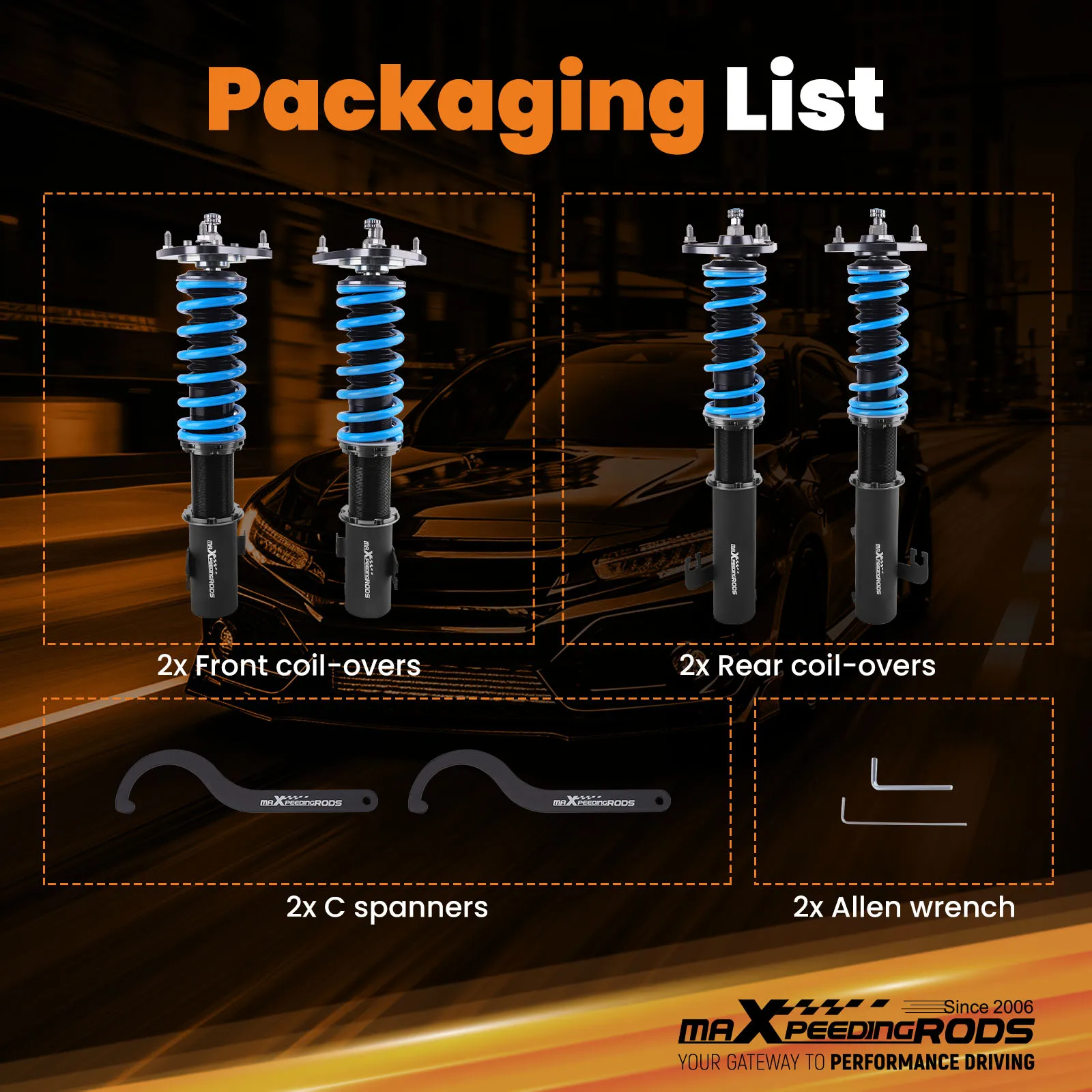 

Racing Coilover Kit w/ 24-Way Damping Shock For Subaru Legacy BD/BG/BK 1993-1999