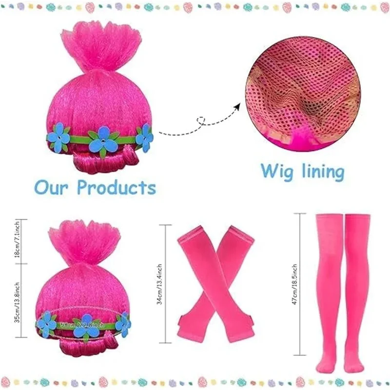 المتصيدون تأثيري حلي للفتيات فستان الصيف هالوين طفل الخشخاش الدانتيل عباءة الأميرة فستان تمويه فستان تونك للحفلات + شعر مستعار + الجوارب