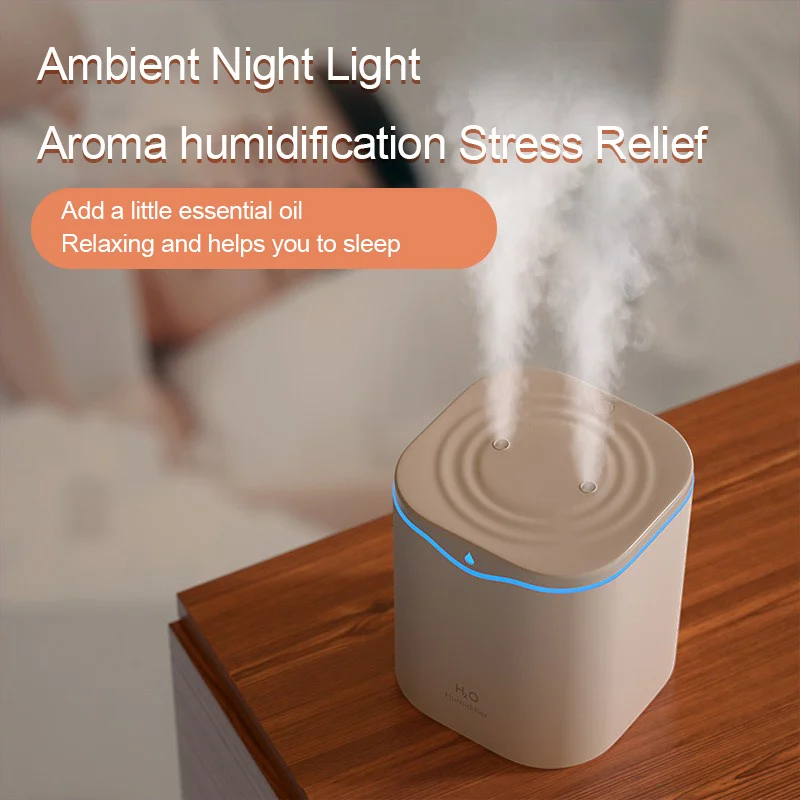 2.2L Dual Head Mist Humidifier, Silent Large Capacity Includes Aroma And Ambient Light, Cool Mist Humidifier For Home